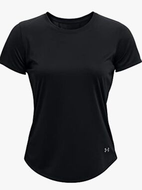 UNDER ARMOUR FITTED ATHLETIC SHORT SLEEVE T SHIRT CURVE BOTTON CREW NECKLINE LG